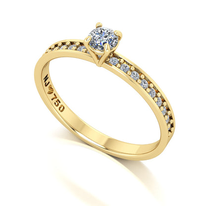 Anel de Noivado Solitarie II Ouro 18k