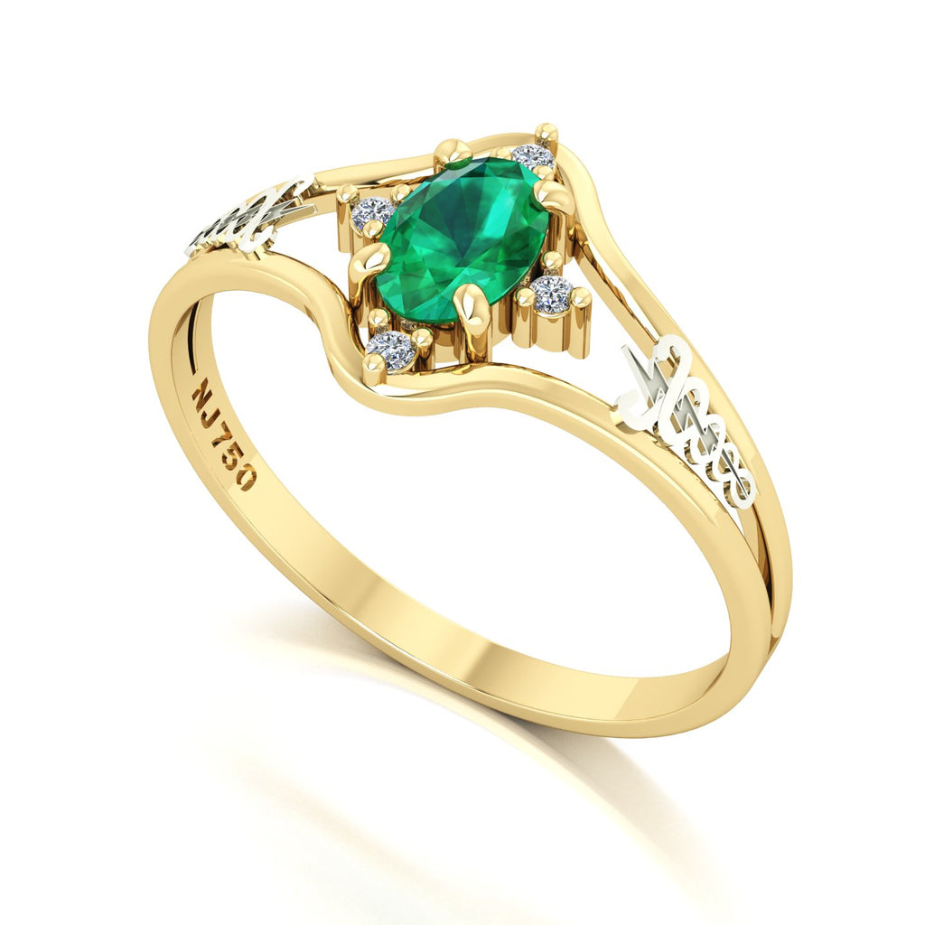Anel de Formatura Fisioterapia Star Ouro 18k