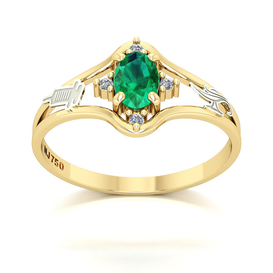 Anel de Formatura Técnico em Enfermagem Star Ouro 18k