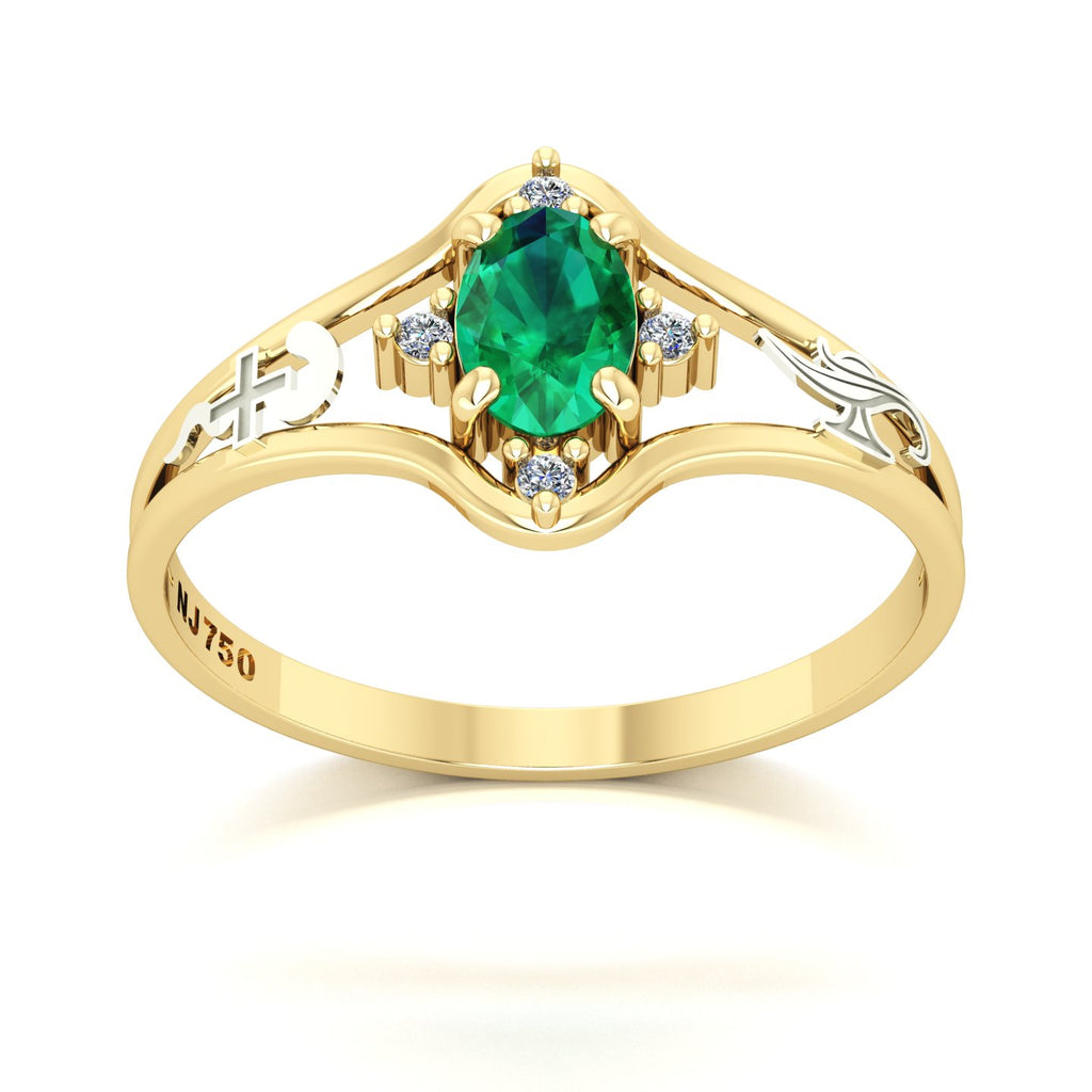 Anel de Formatura Enfermagem Star Ouro 18k