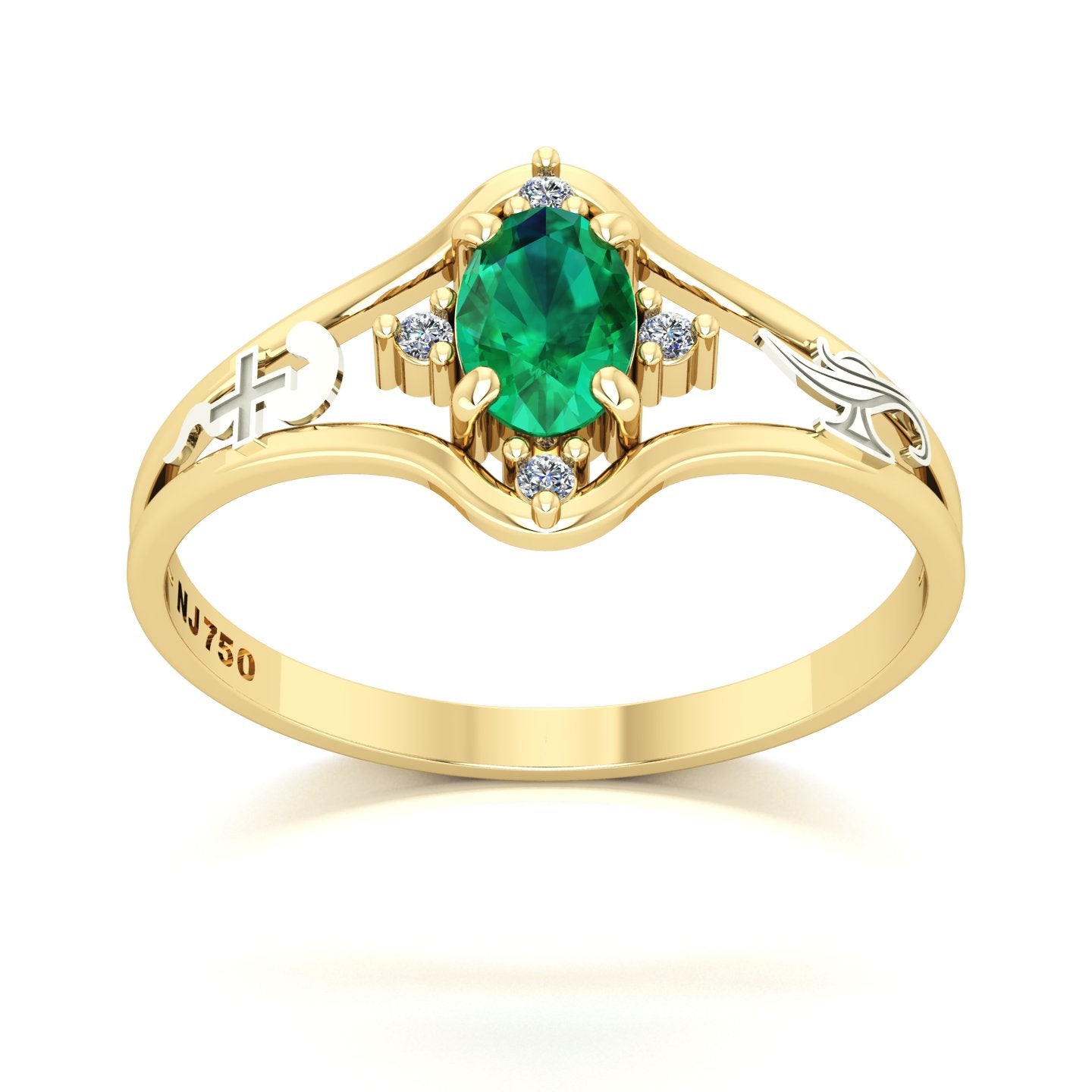 Anel de Formatura Enfermagem Star Ouro 18k