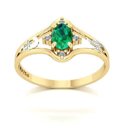 Anel de Formatura Enfermagem Star Ouro 18k