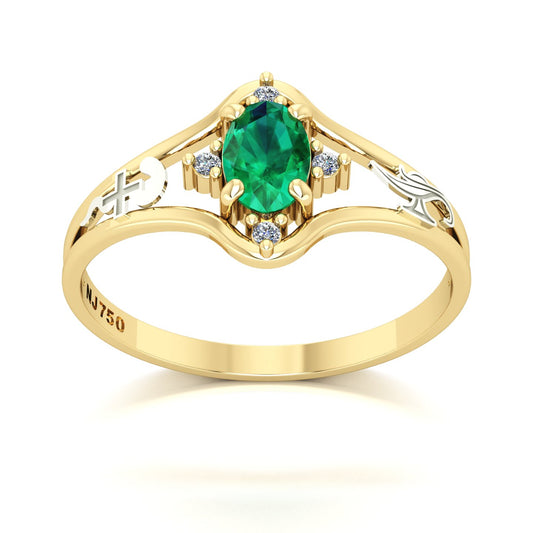 Anel de Formatura Enfermagem Star Ouro 18k