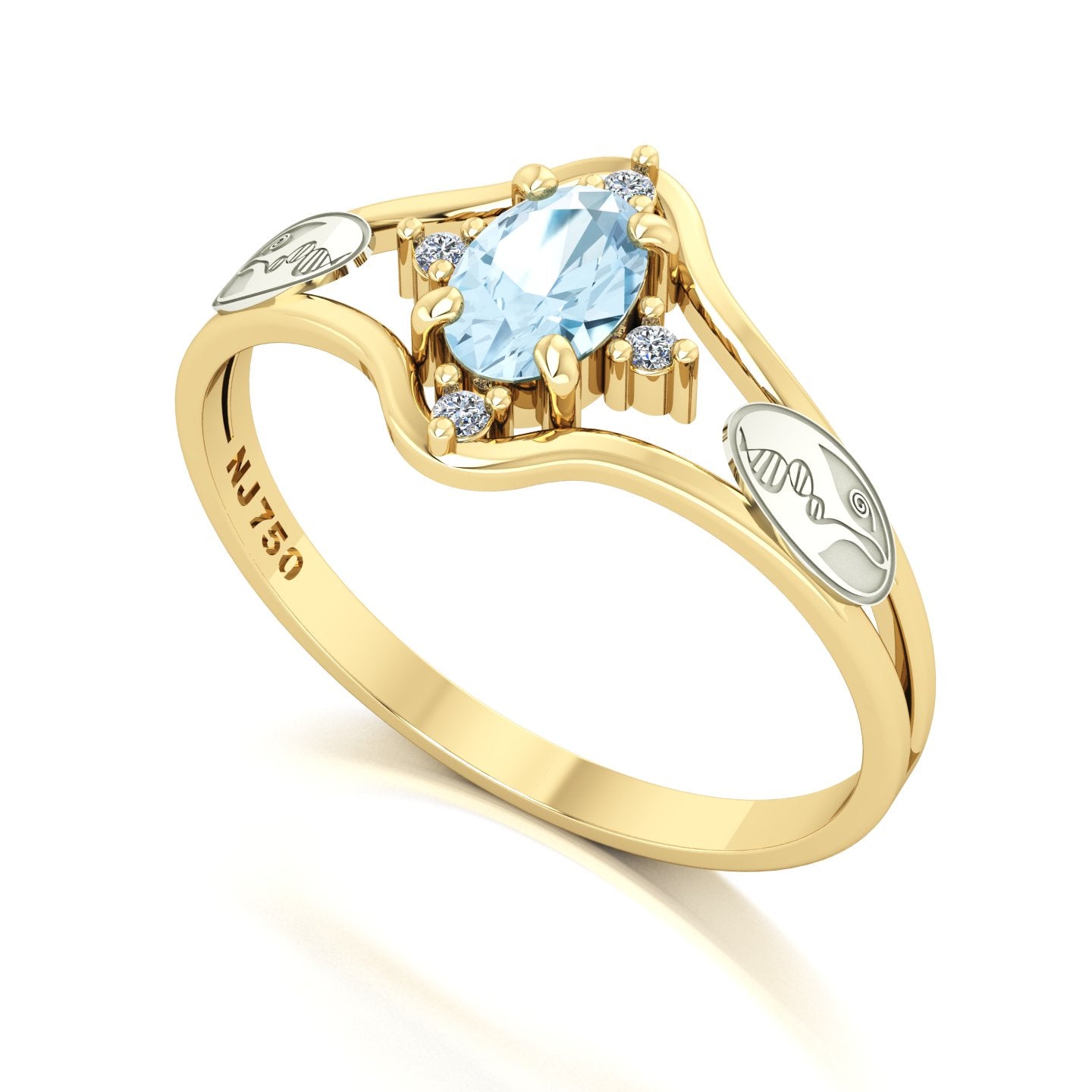 Anel de Formatura Biologia Star Ouro 18k