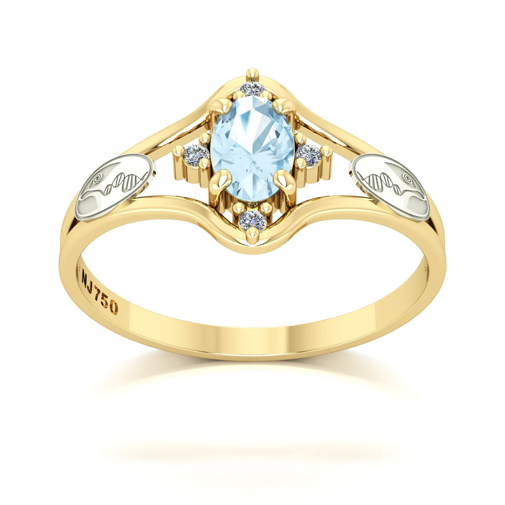 Anel de Formatura Biologia Star Ouro 18k