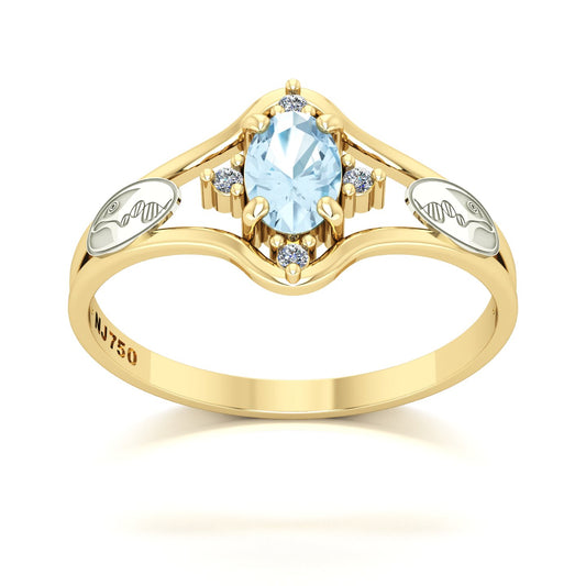 Anel de Formatura Biologia Star Ouro 18k