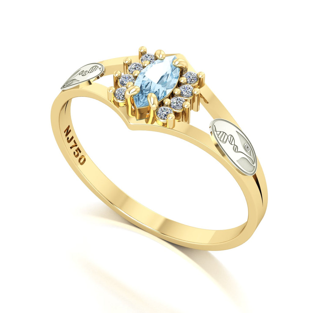 Anel de Formatura Biologia Virtus Ouro 18k