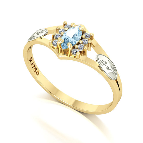 Anel de Formatura Biologia Virtus Ouro 18k