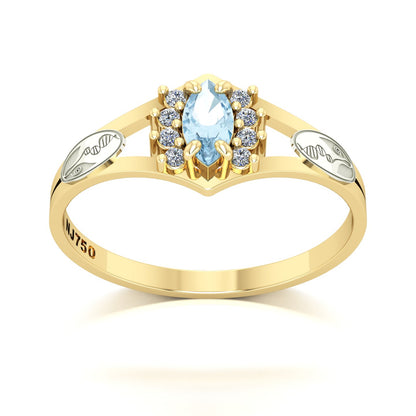 Anel de Formatura Biologia Virtus Ouro 18k
