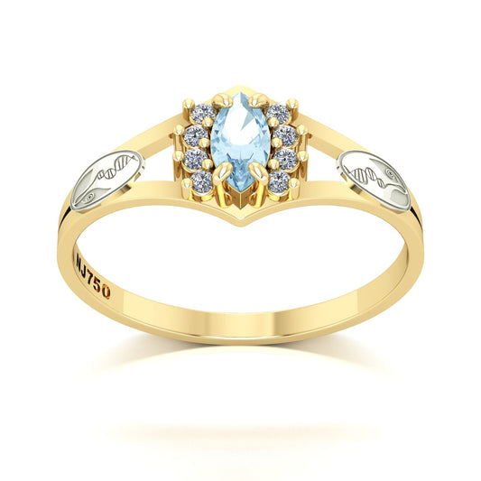 Anel de Formatura Biologia Virtus Ouro 18k
