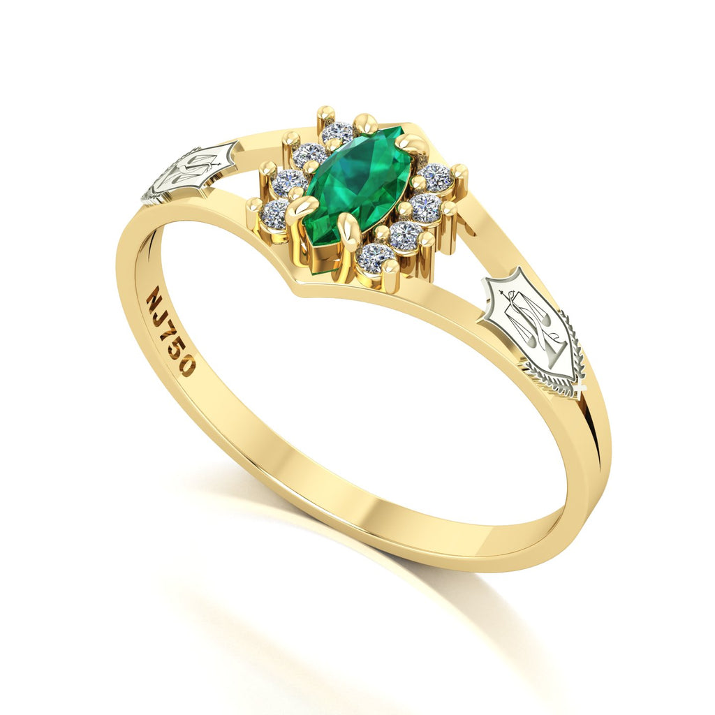 Anel de Formatura Nutrição Virtus Ouro 18k