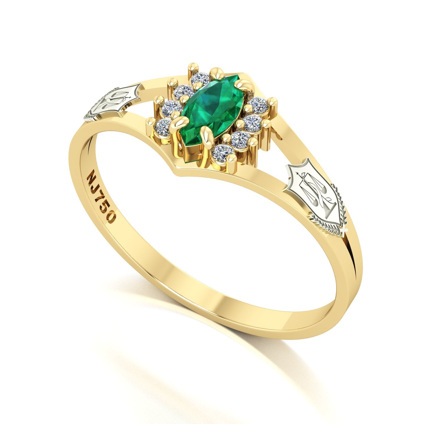 Anel de Formatura Nutrição Virtus Ouro 18k
