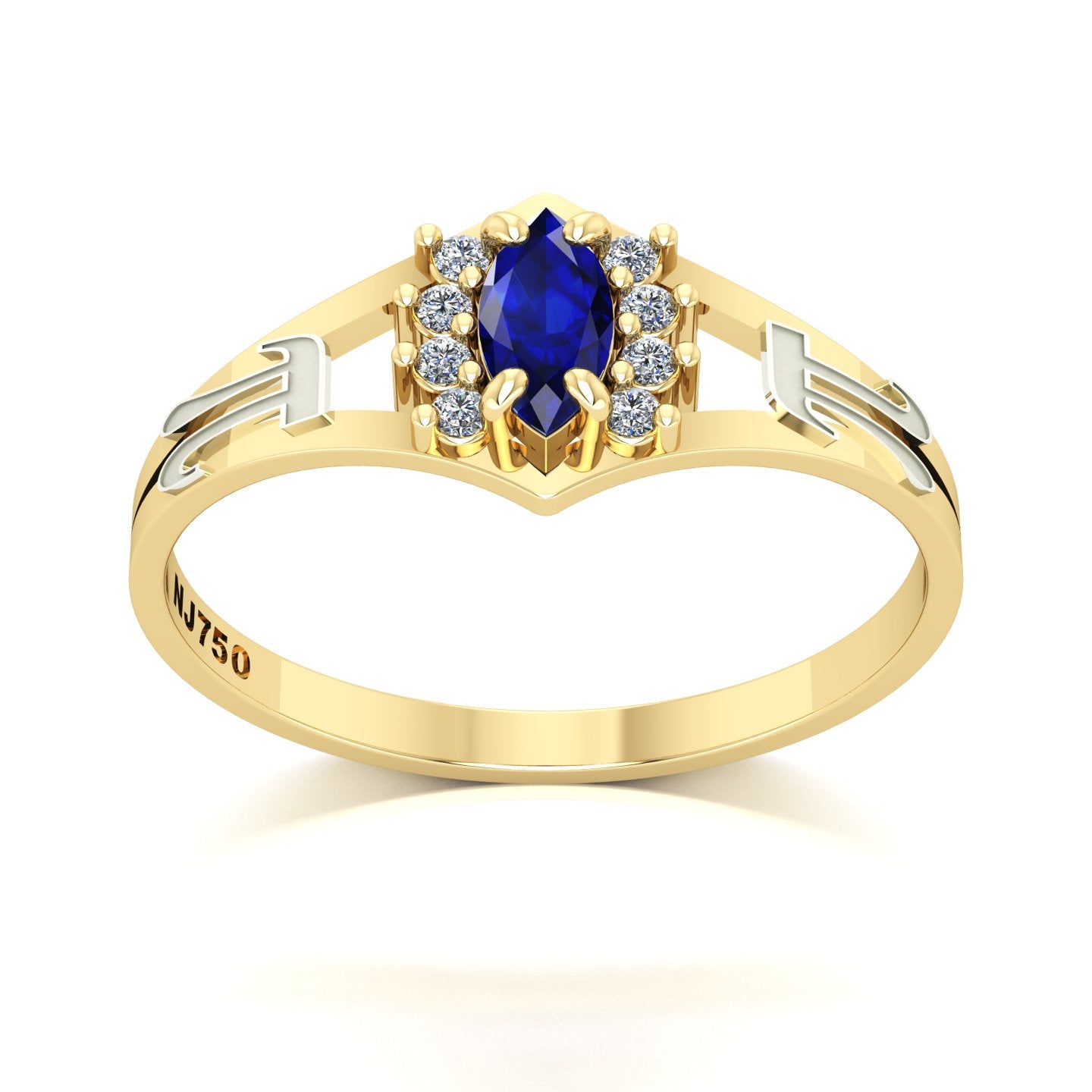 Anel de Formatura Matemática Virtus Ouro 18k