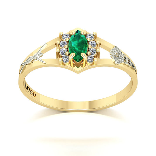 Anel de Formatura Estética Virtus Ouro 18k