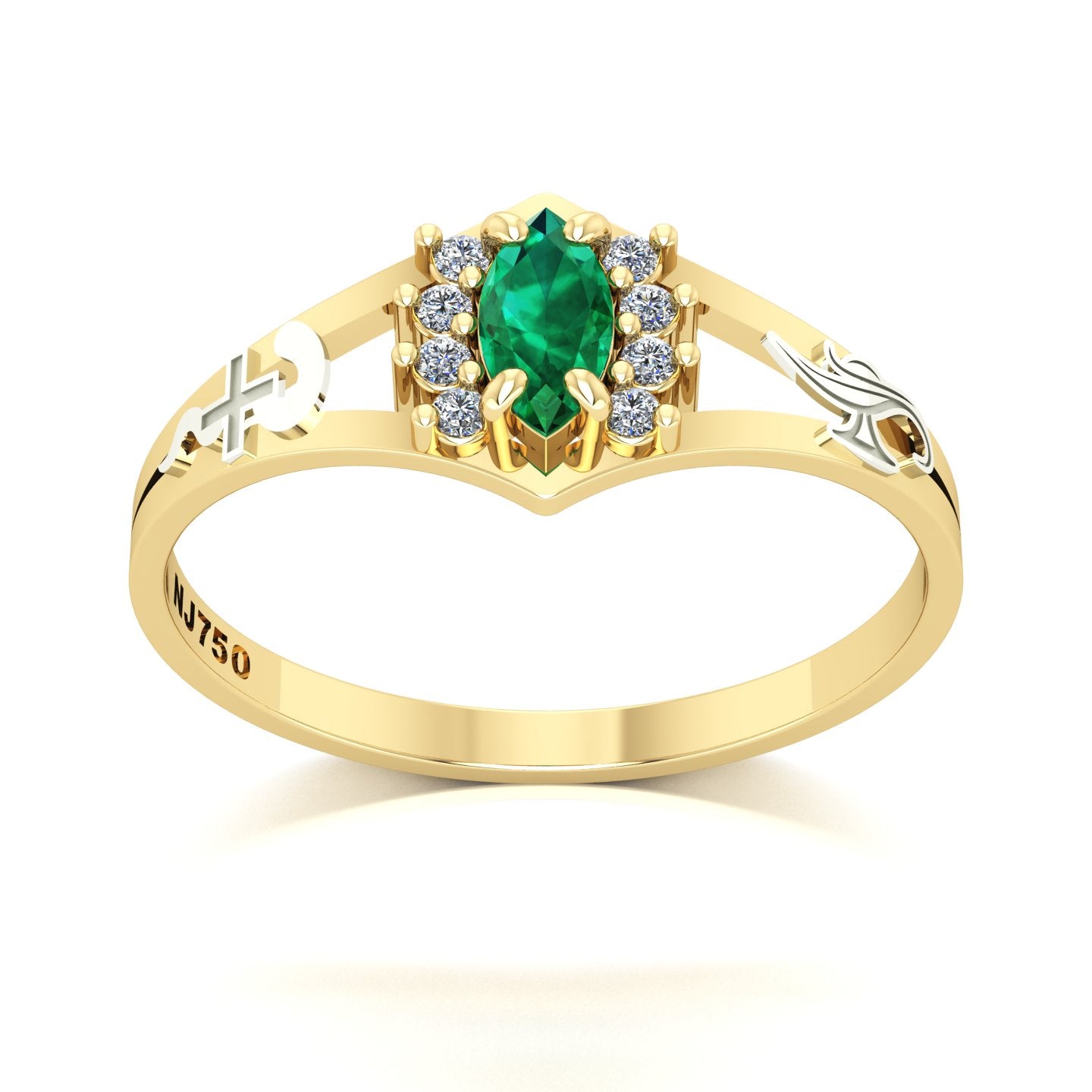 Anel de Formatura Enfermagem Virtus Ouro 18k