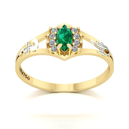 Anel de Formatura Enfermagem Virtus Ouro 18k