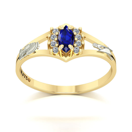 Anel de Formatura Engenharia de Produção Virtus Ouro 18k