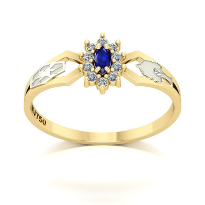 Anel de Formatura de Engenharia Ambiental Lovely Ouro 18k