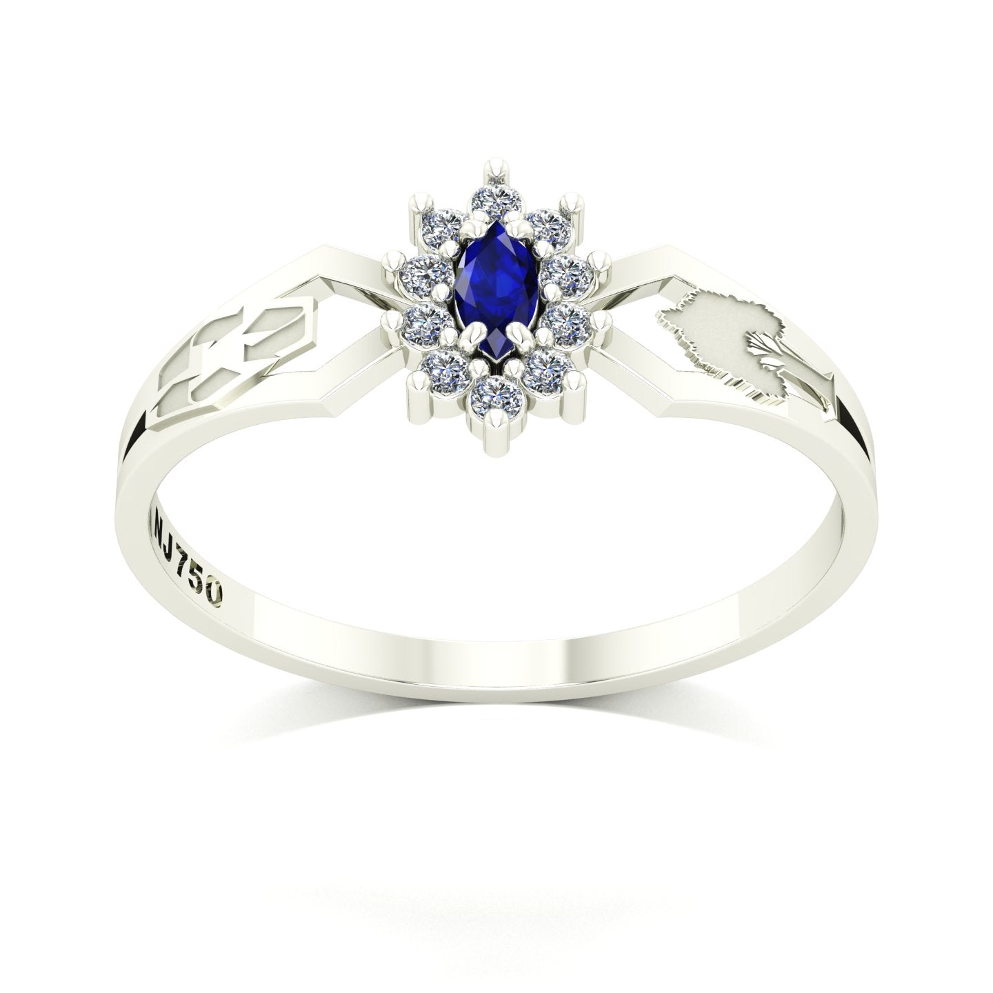 Anel de Formatura de Engenharia Ambiental Lovely Ouro 18k