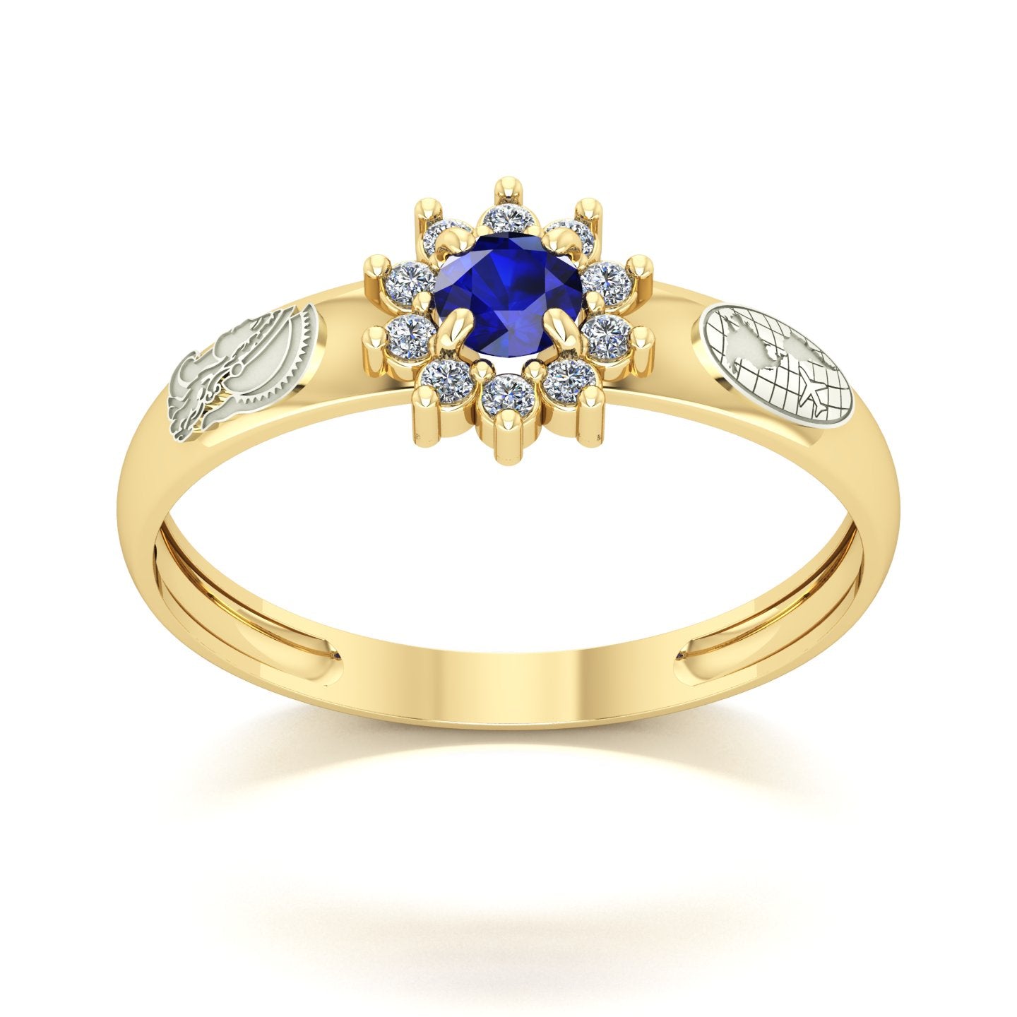 Anel de Formatura de Engenharia e Comércio Exterior Evermore Ouro 18k