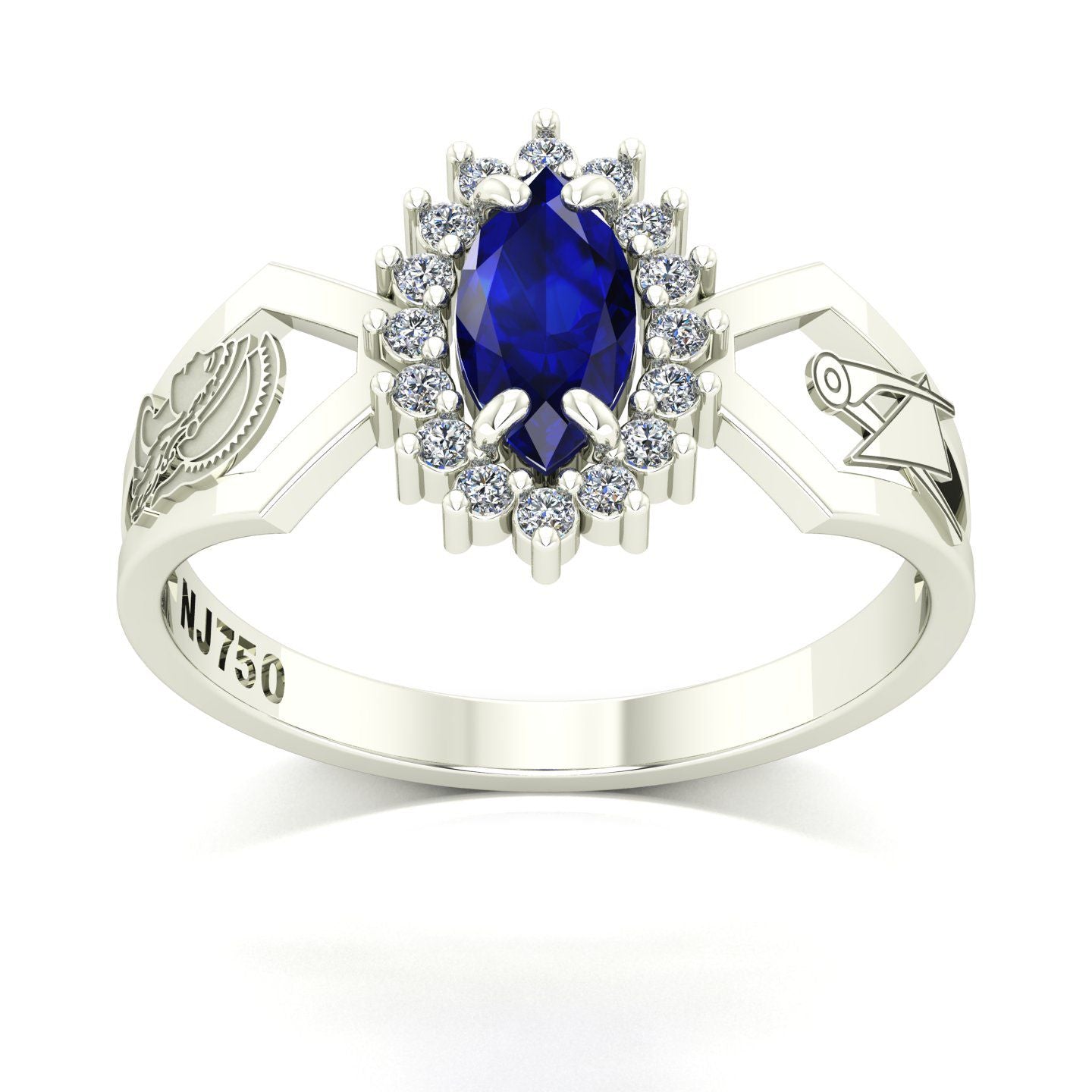 Anel de Formatura de Engenharia de Produção Lovely V Ouro 18k