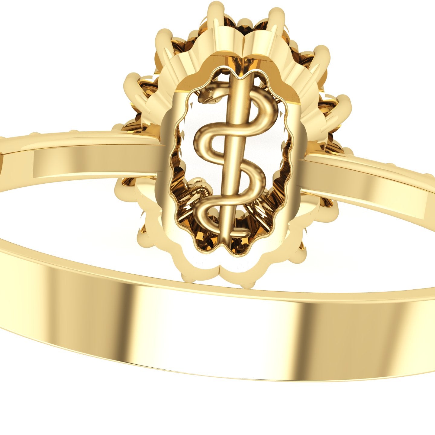 Anel de Formatura de Medicina Personalizado em Ouro 18k