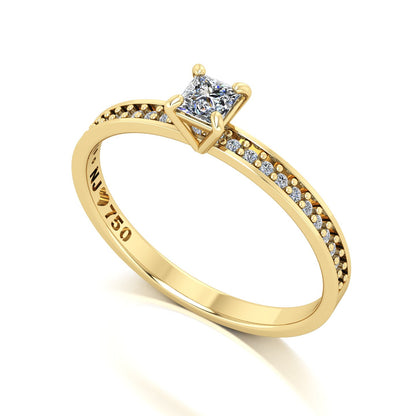 Anel de Noivado Solitarie I Ouro 18k