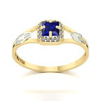 Anel de Formatura de Engenharia Ambiental Small Square Ouro 18k