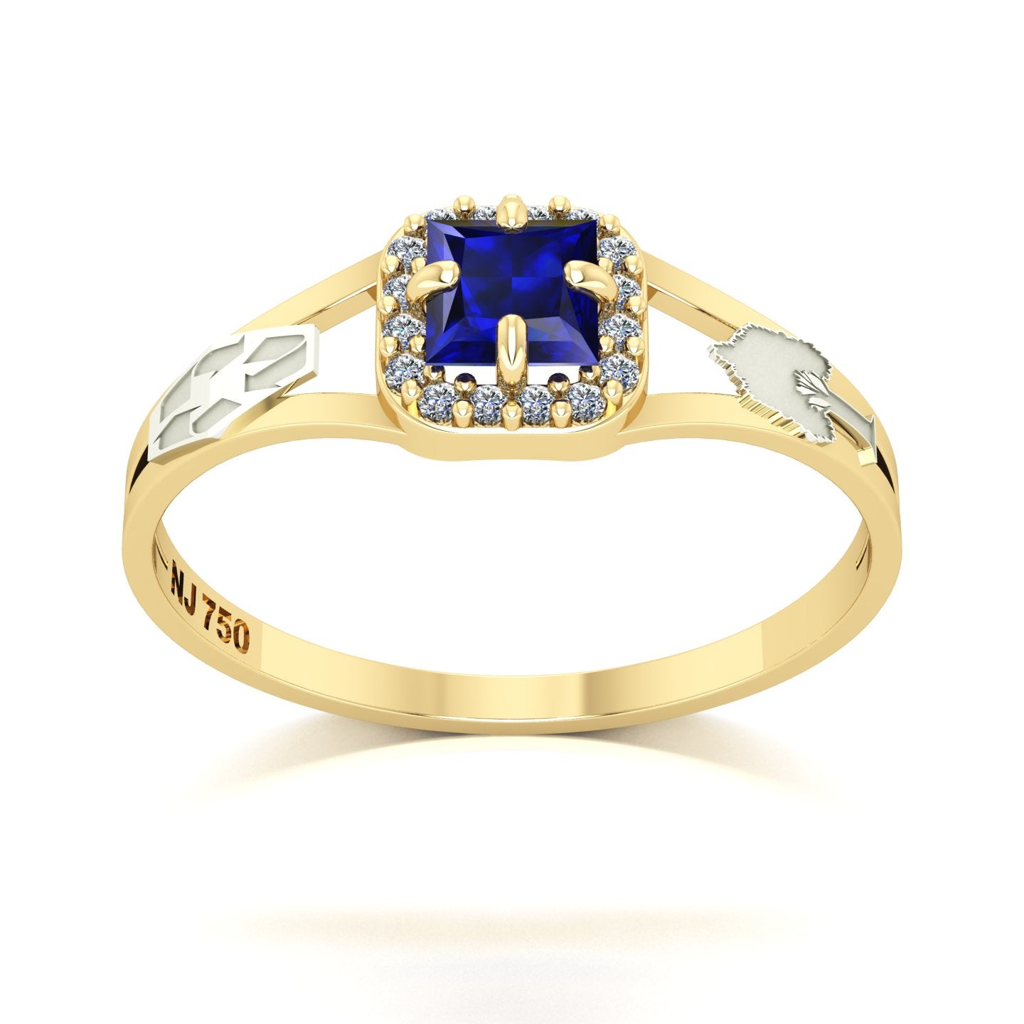 Anel de Formatura de Engenharia Ambiental Small Square Ouro 18k