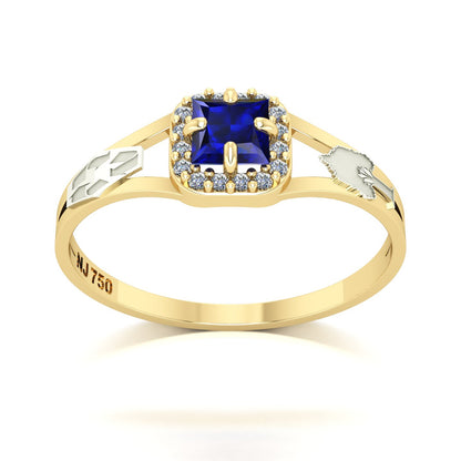 Anel de Formatura de Engenharia Ambiental Small Square Ouro 18k