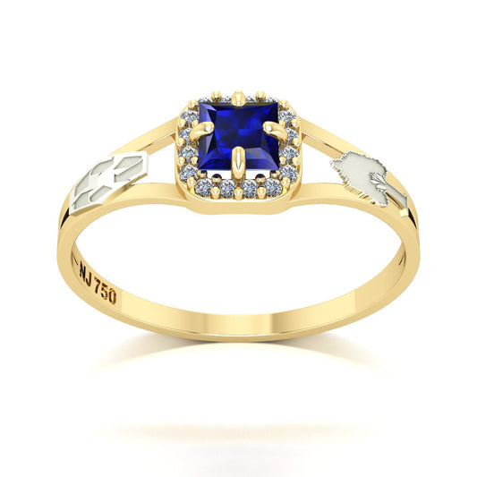 Anel de Formatura de Engenharia Ambiental Small Square Ouro 18k