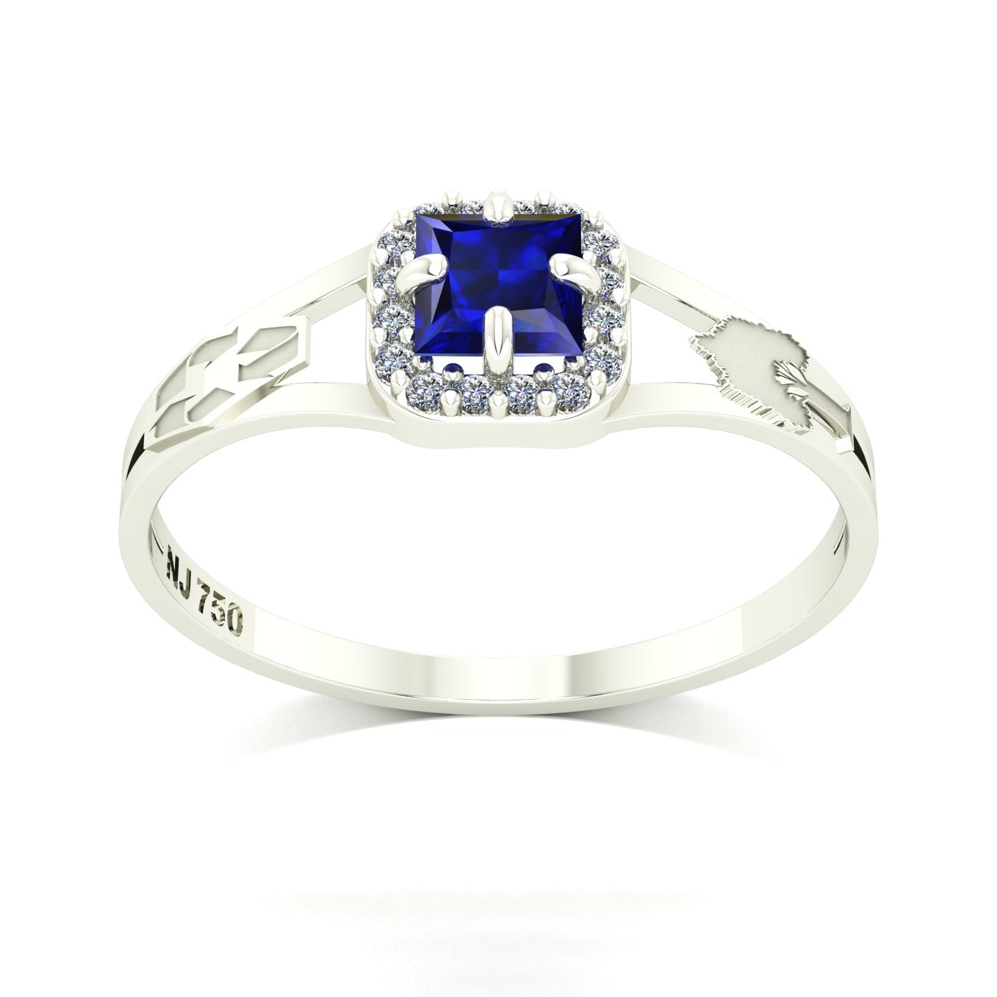 Anel de Formatura de Engenharia Ambiental Small Square Ouro 18k