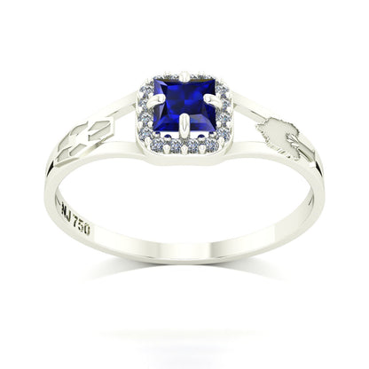 Anel de Formatura de Engenharia Ambiental Small Square Ouro 18k