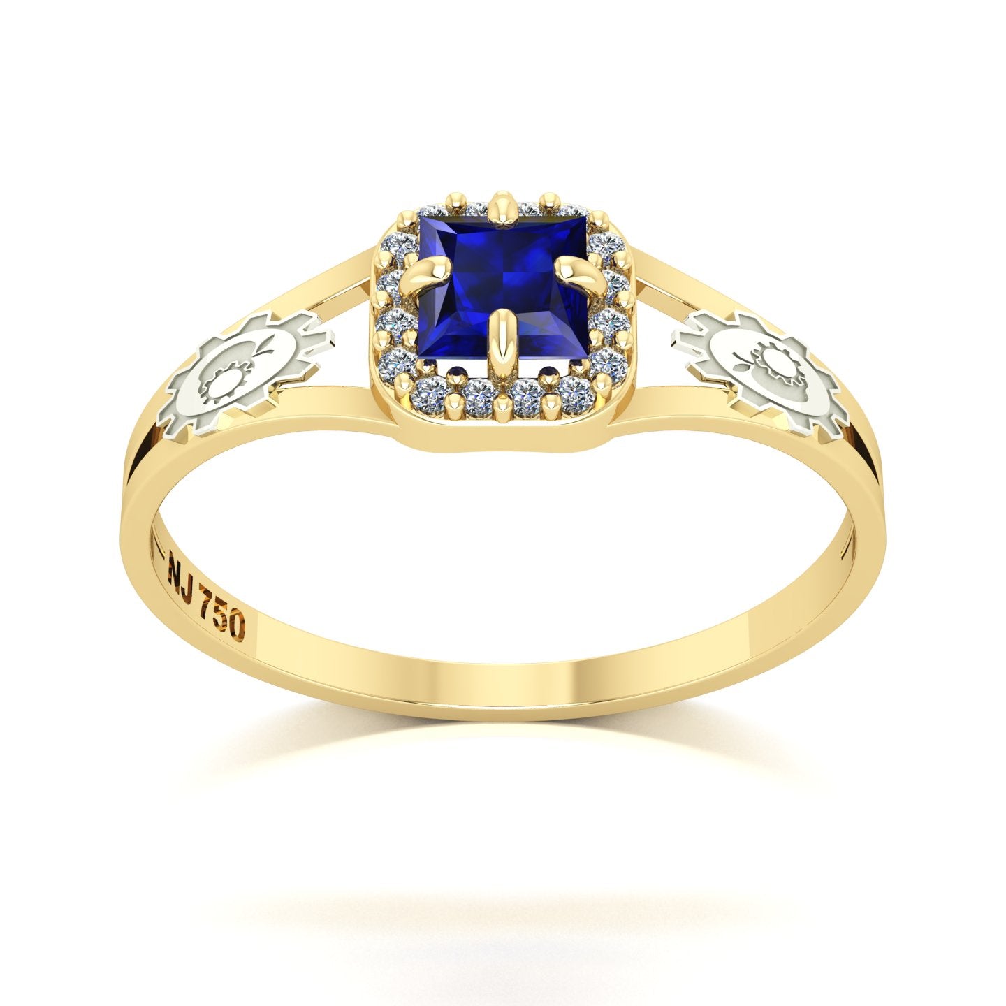 Anel de Formatura de Engenharia de Alimentos Small Square Ouro 18k