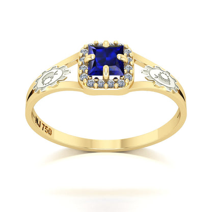 Anel de Formatura de Engenharia de Alimentos Small Square Ouro 18k