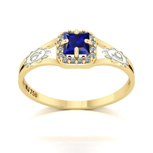 Anel de Formatura de Engenharia de Alimentos Small Square Ouro 18k