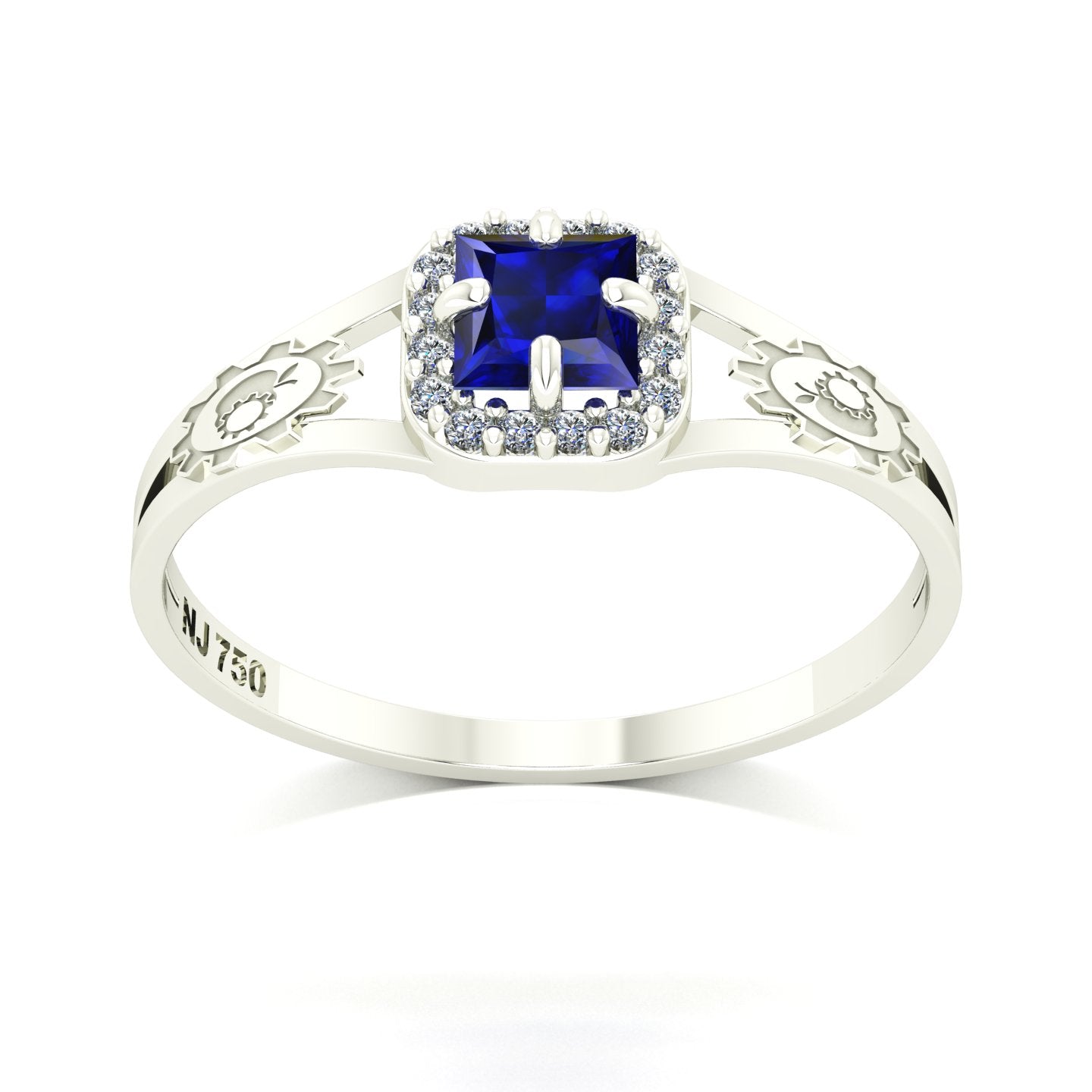 Anel de Formatura de Engenharia de Alimentos Small Square Ouro 18k