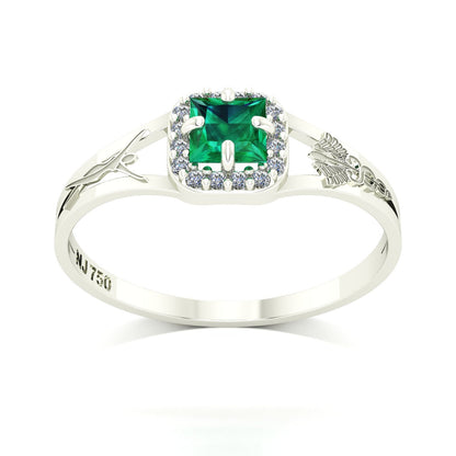 Anel de Formatura de Técnico em Enfermagem Small Square Ouro 18k