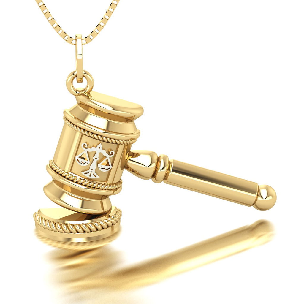 Pingente Martelo do Juiz Ouro 18k