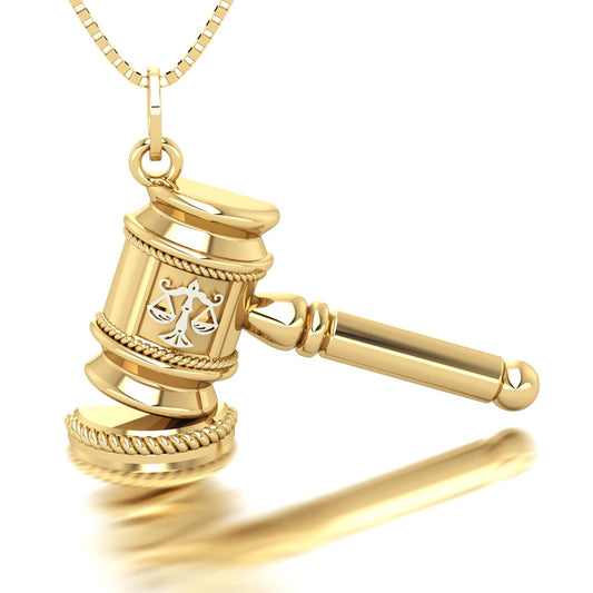 Pingente Martelo do Juiz Ouro 18k